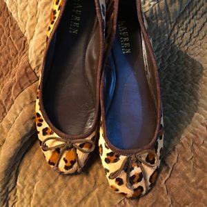 Ralph Lauren Leopard Pony Ballet Flats